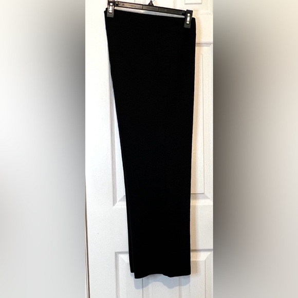 Eileen Fisher pants, Soft Stretchy, Wide Leg, Side Zipper, Color Black, Large - Picture 1 of 6